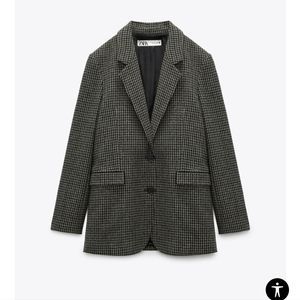 Zara wool blend plaid blazer